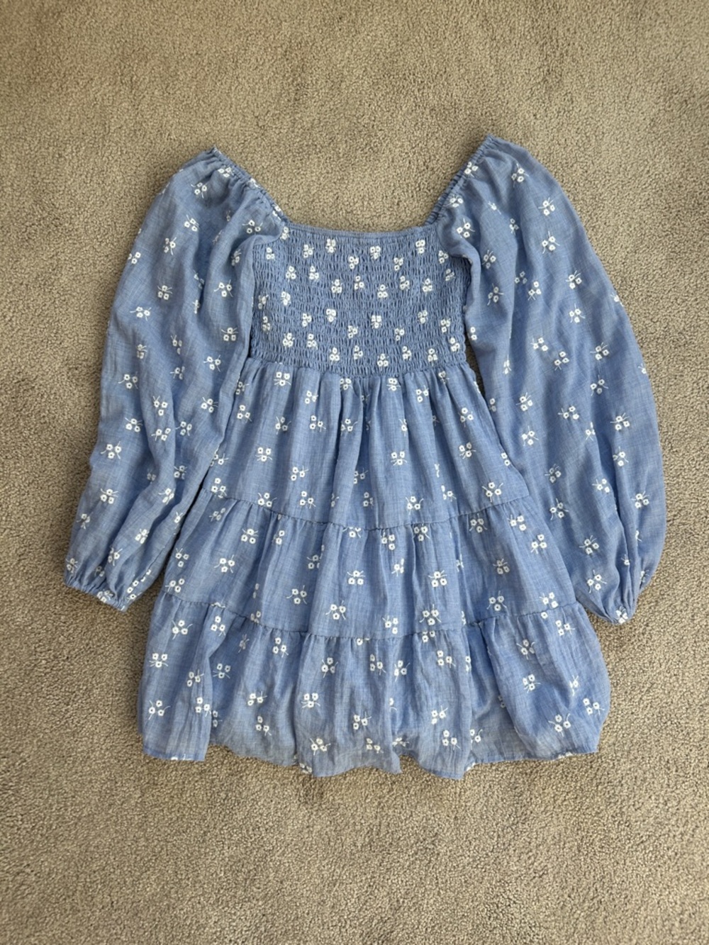 Altar’d State Blue Floral Long Sleeve Dress